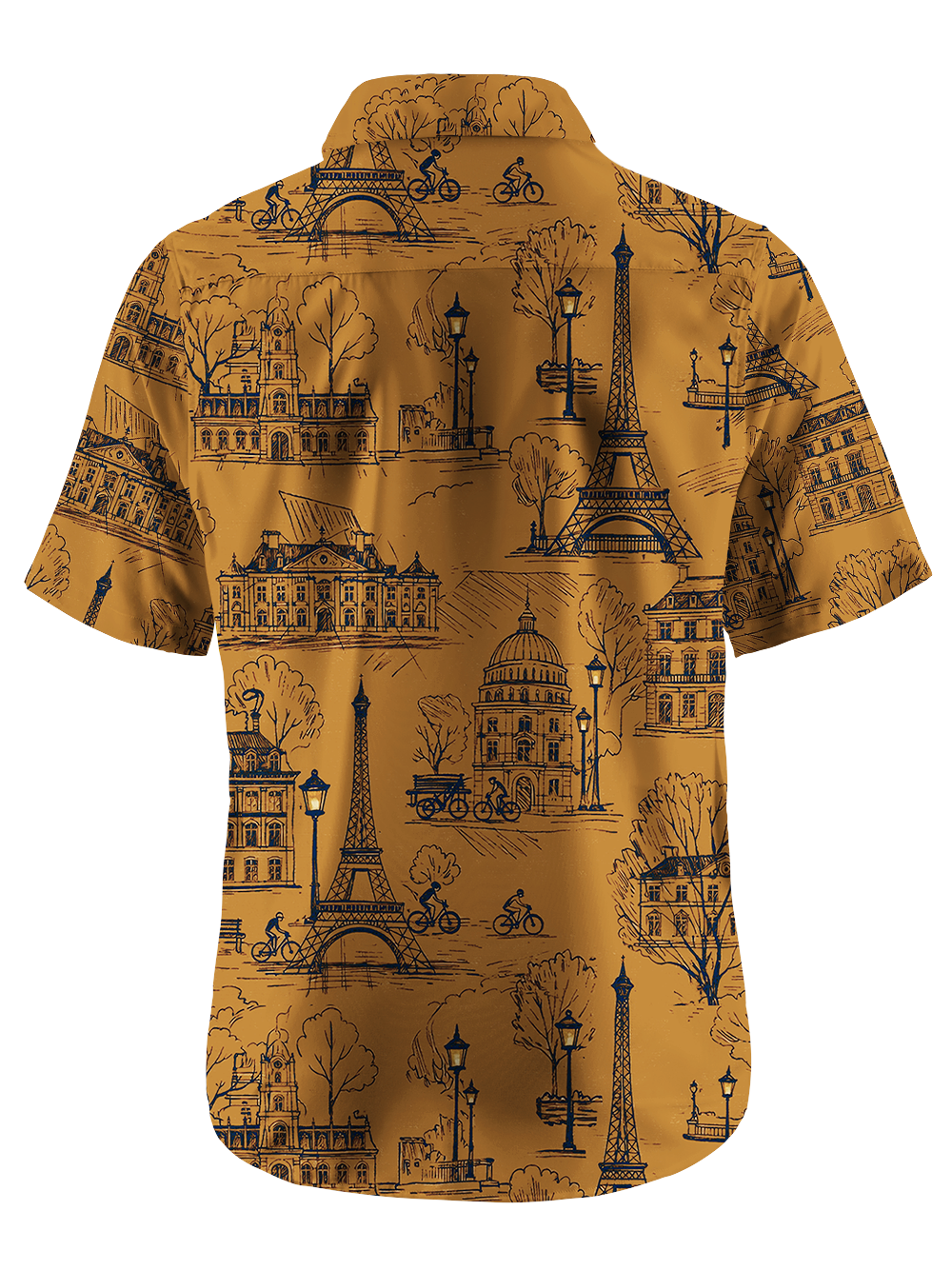 Orionride Traveling Through Paris Zipper Pockets Ultra Lightweight Short Sleeves Gravel Shirt