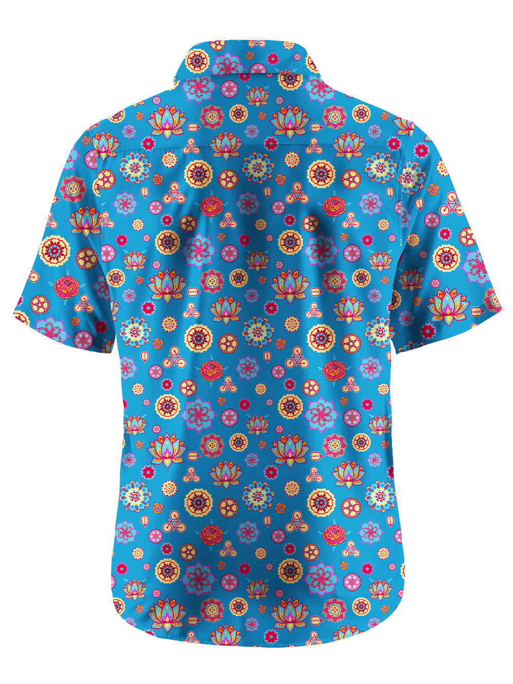Orionride Colorful Flowers Zipper Pockets Ultra Lightweight Short Sleeves Gravel Shirt