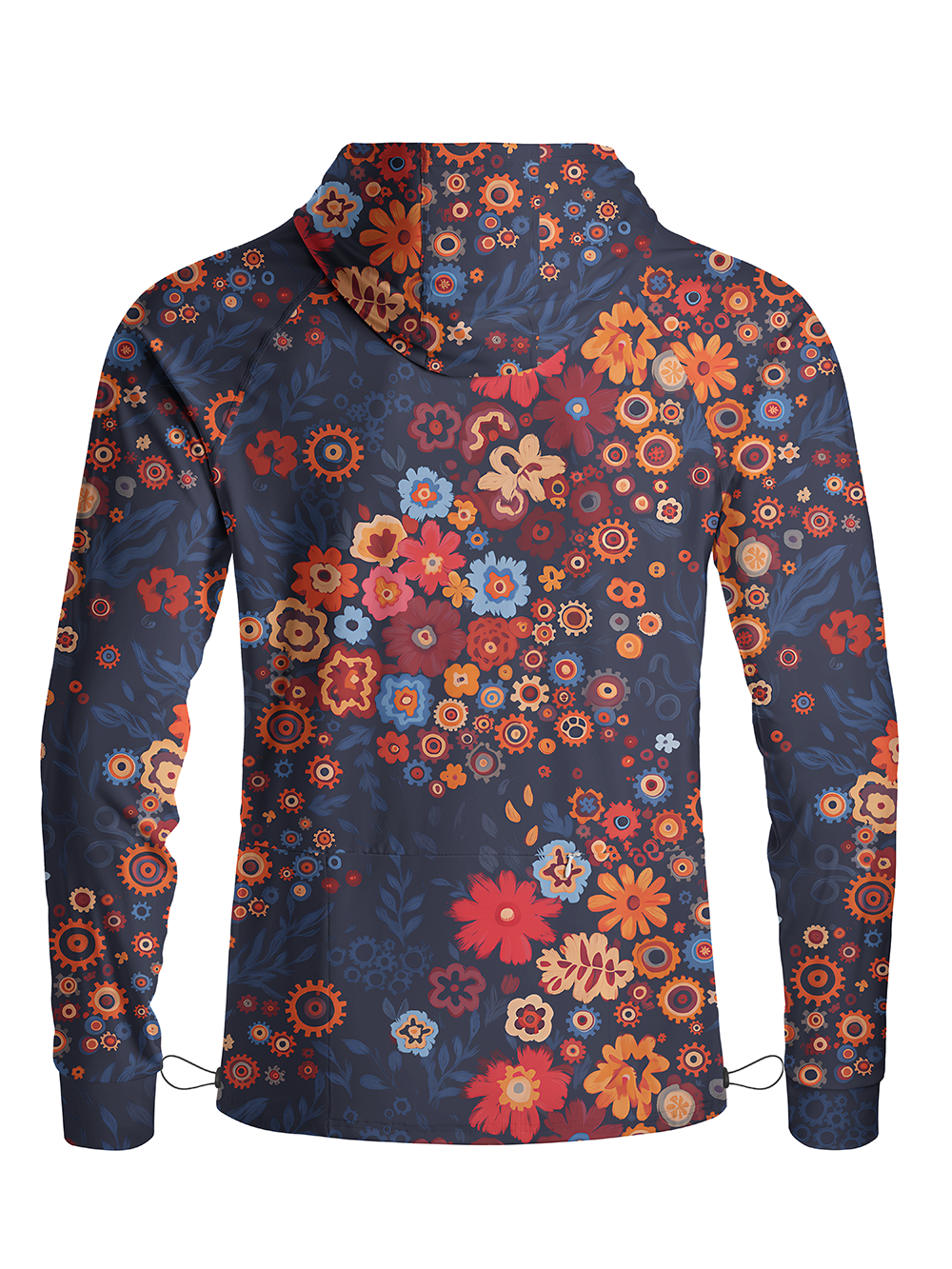 Orionride Mechanical Florals Long Sleeve Cycling Hoodie Shirt