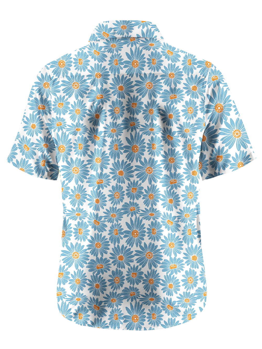 Orionride Blue Daisy Zipper Pockets Ultra Lightweight Short Sleeves Gravel Shirt