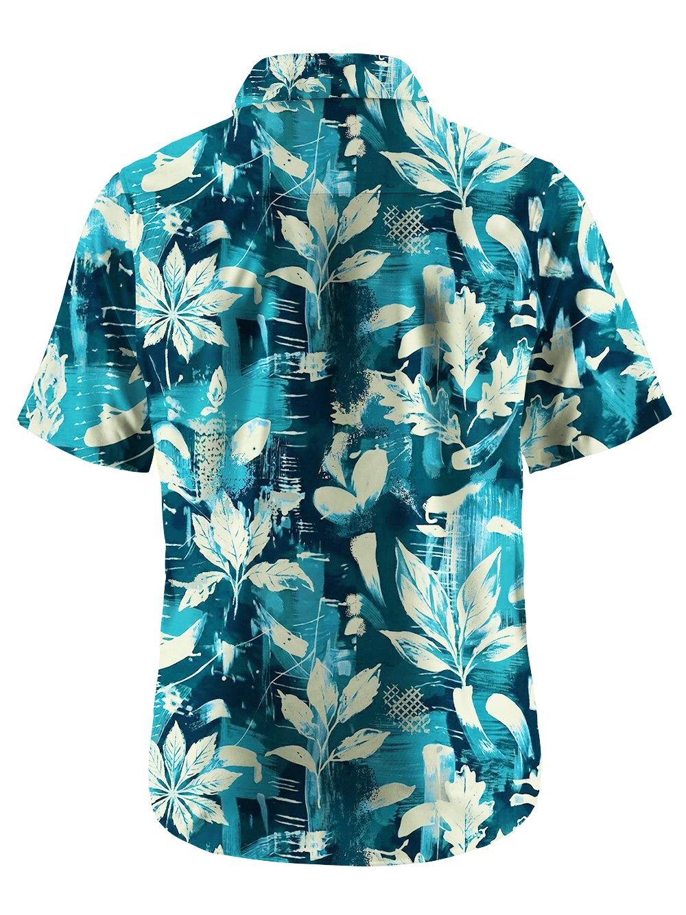 Orionride Leaf Graffiti Zipper Pockets Ultra Lightweight Short Sleeves Gravel Shirt