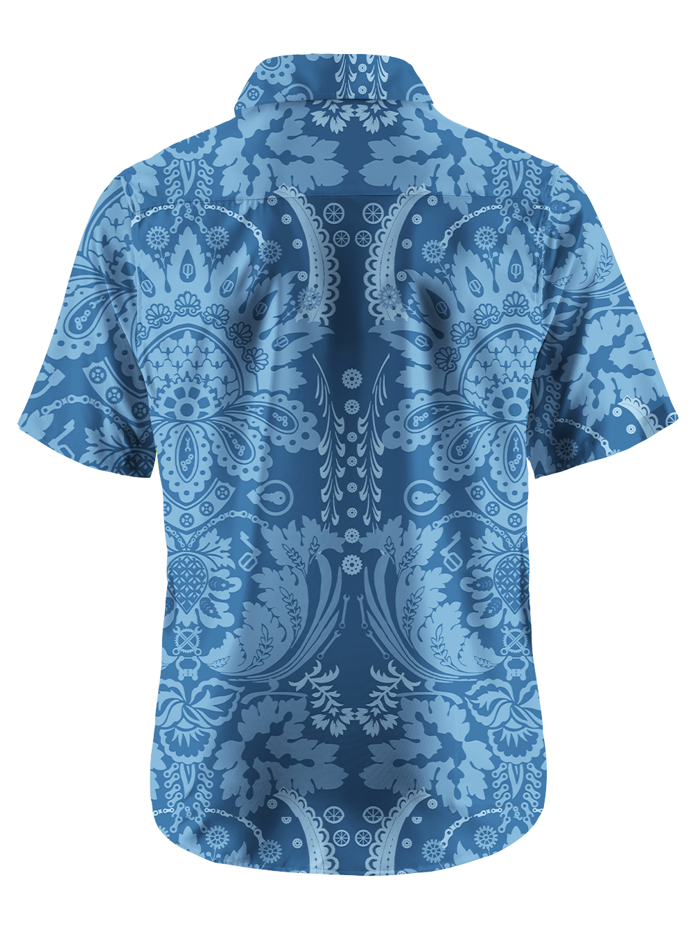 Orionride Symmetrical Flowers Zipper Pockets Ultra Lightweight Short Sleeves Gravel Shirt