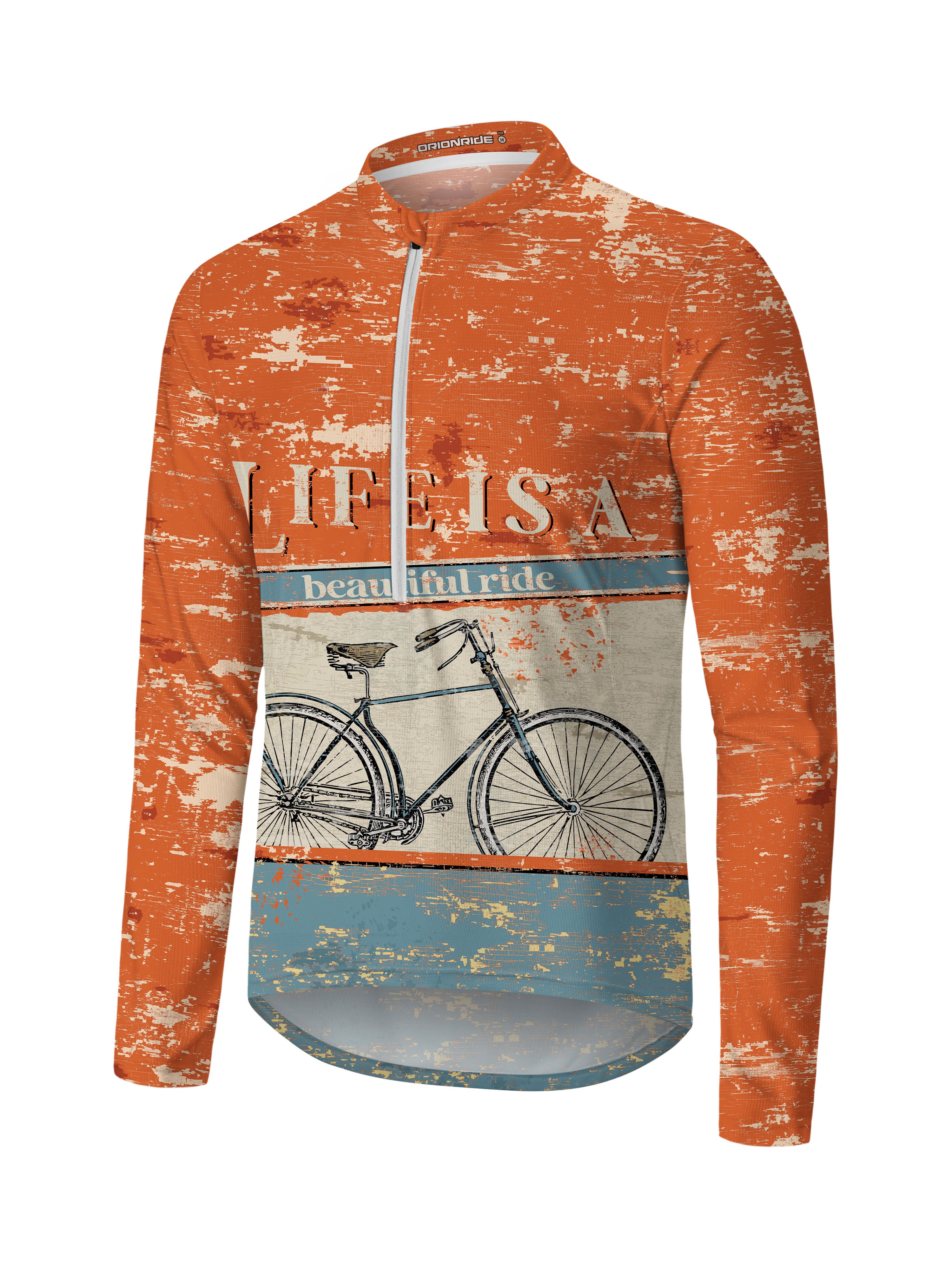 Orionride Beautiful Ride Long Sleeve Half Zipper Mountain Bike Jersey