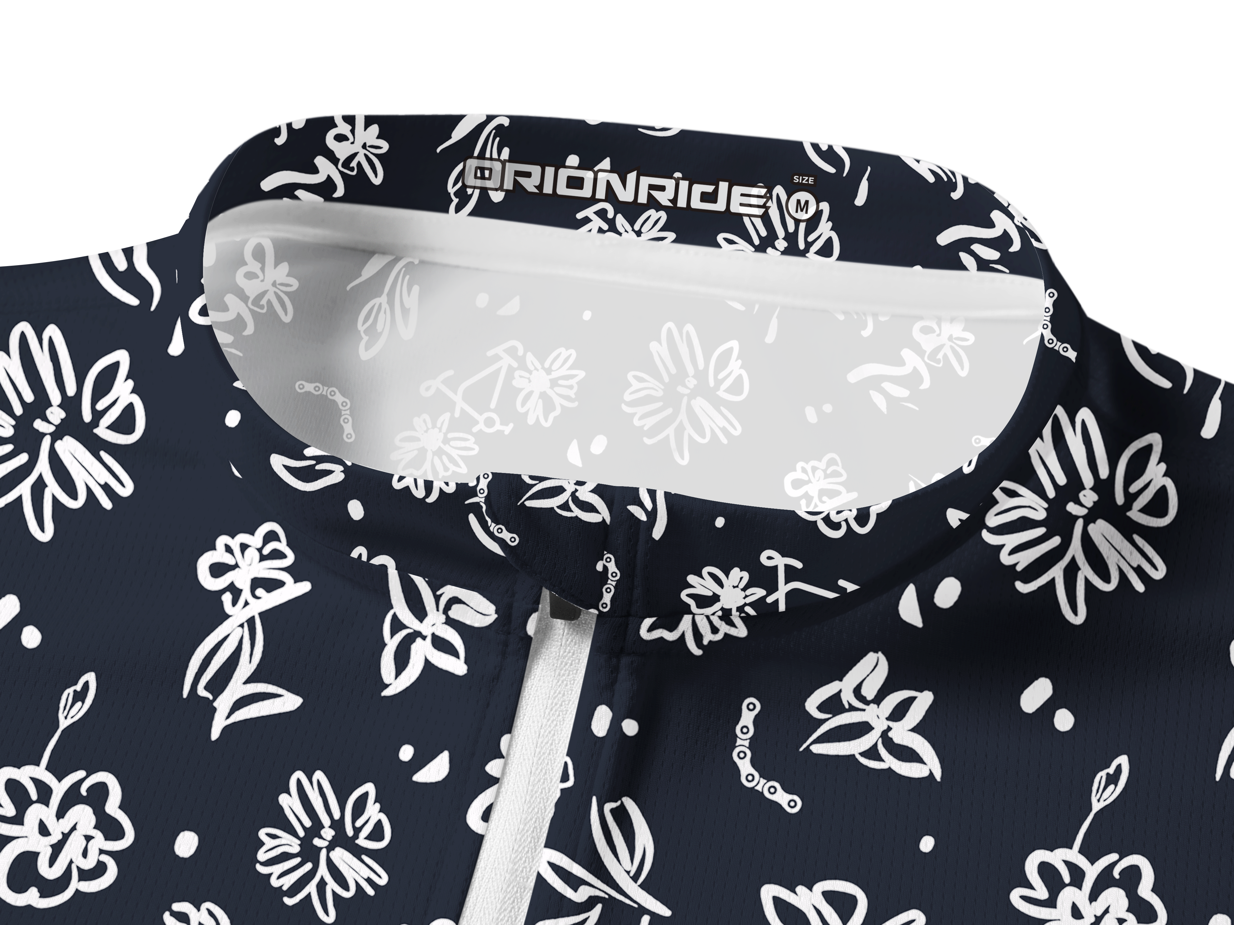 Orionride Line Flower Bicycle Long Sleeve Half Zipper Mountain Bike Jersey