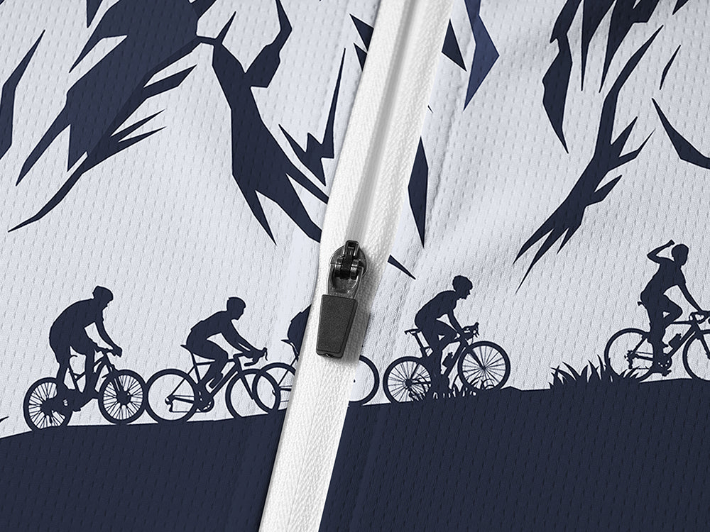 Orionride Riding In Groups Long Sleeve Half Zipper Mountain Bike Jersey