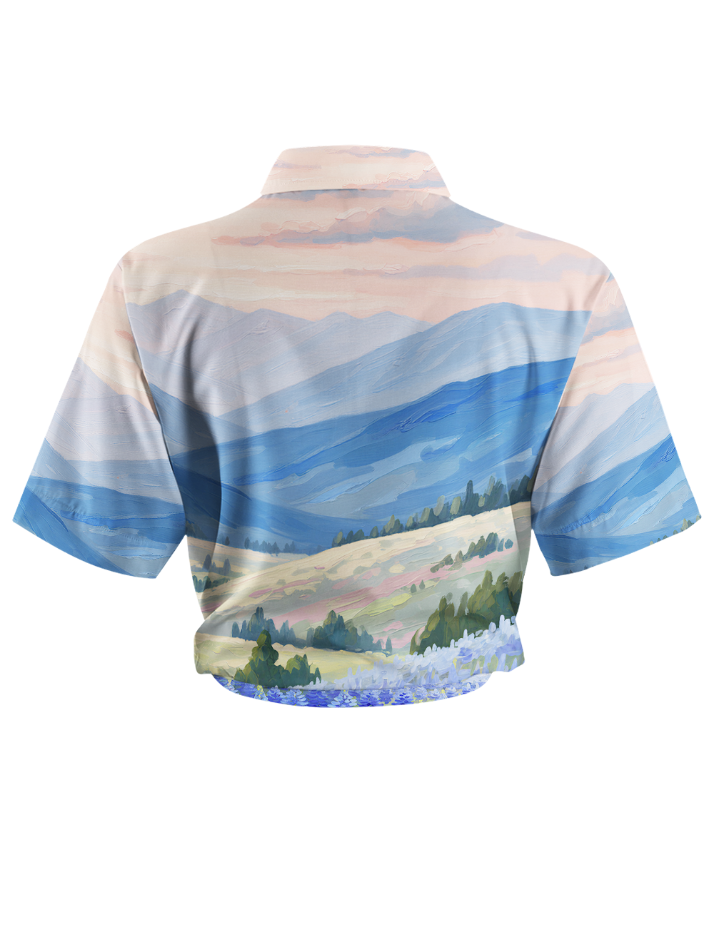 Orionride Lavender Fields Zipper Pockets Ultra Lightweight Short Sleeves Women's Gravel Shirt