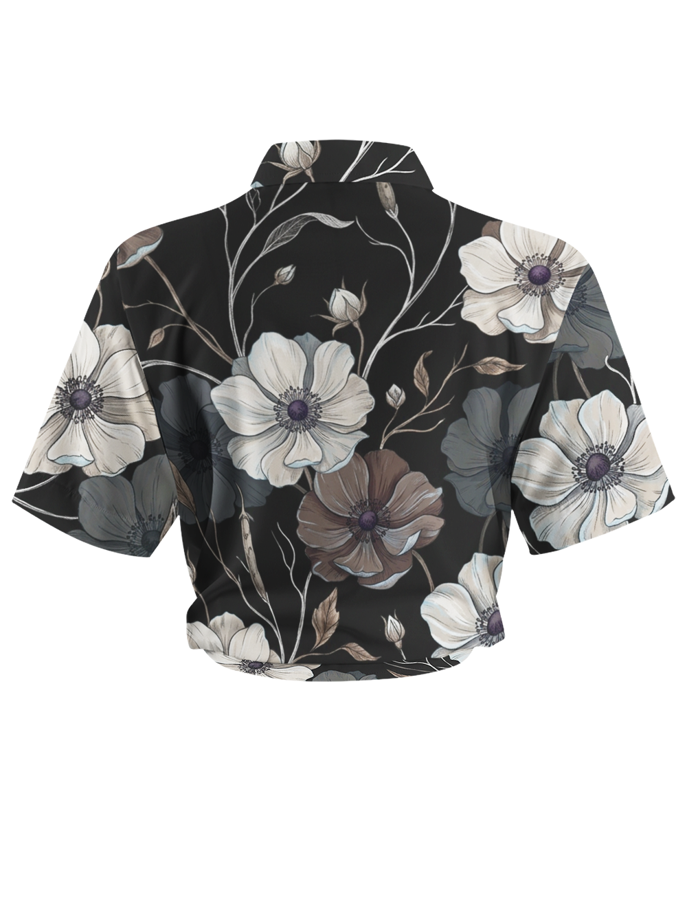 Orionride Delicate Flowers Zipper Pockets Ultra Lightweight Short Sleeves Women's Gravel Shirt