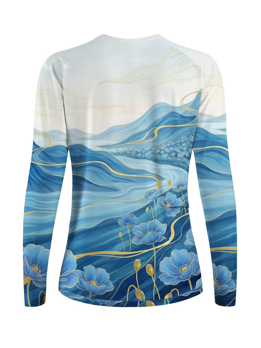 Orionride Gold Blue Valley Script Women's Quick Dry Downhill Jersey