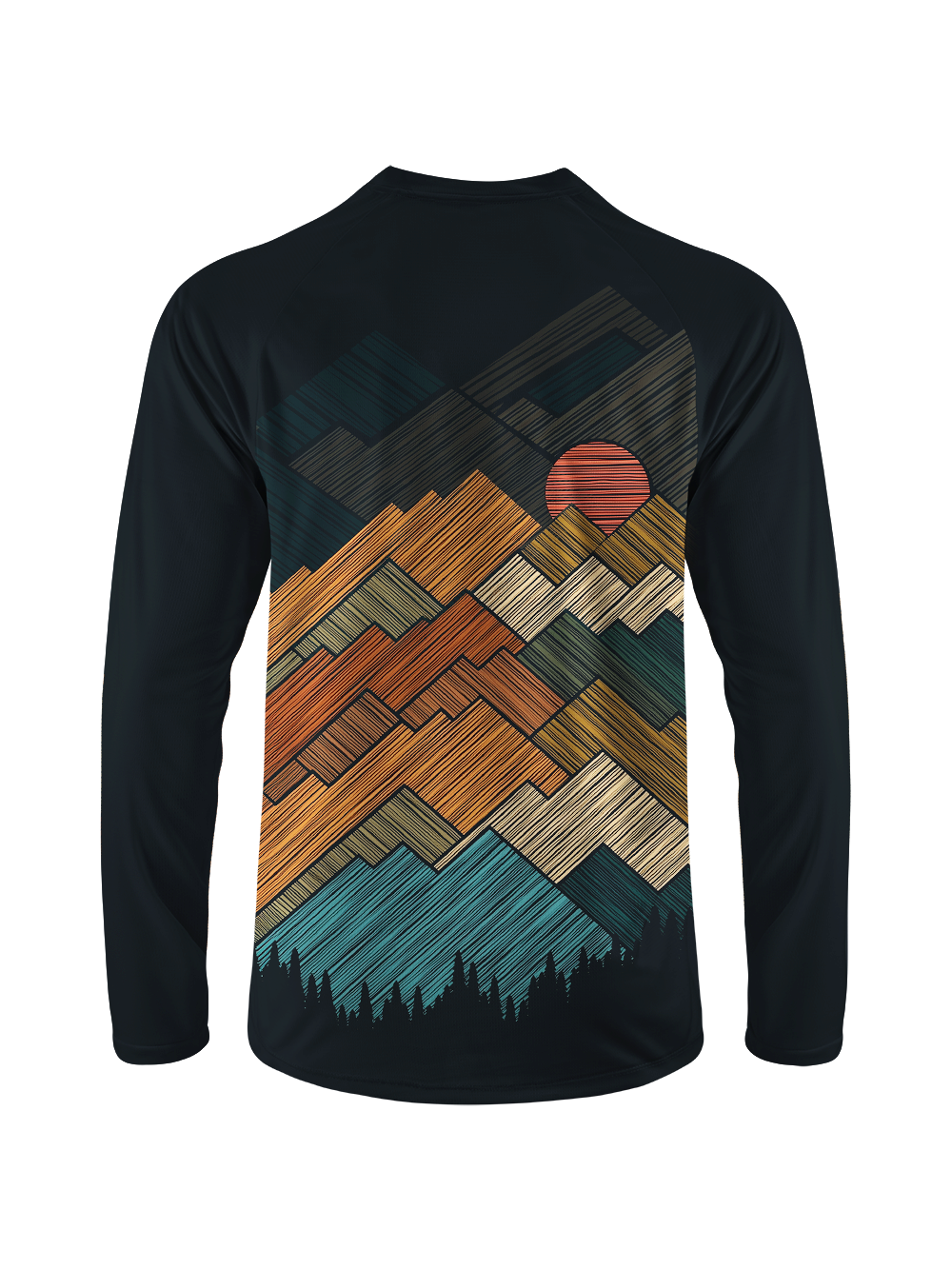 Orionride Draw Mountain Peaks Long Sleeve Downhill Jersey