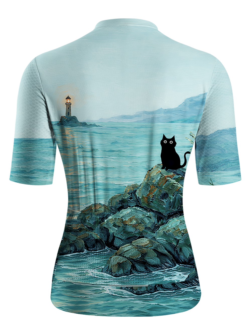 Orionride Curious Black Cat Short Sleeves Women's Jersey