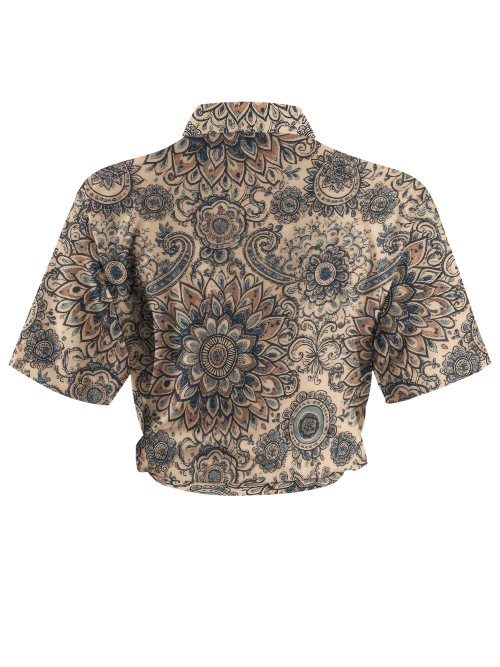 Orionride Retro Totem Flower Zipper Pockets Ultra Lightweight Short Sleeves Women's Gravel Shirt