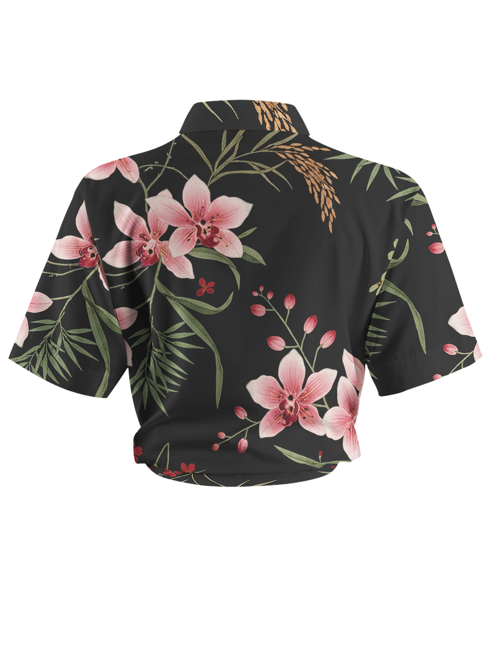 Orionride Pink Hibiscus Zipper Pockets Ultra Lightweight Short Sleeves Women's Gravel Shirt