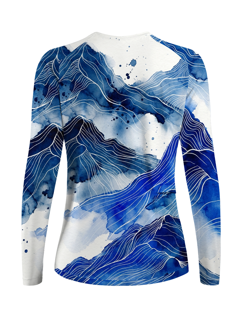Orionride Watercolor Blue Mountains Women's Quick Dry Downhill Jersey