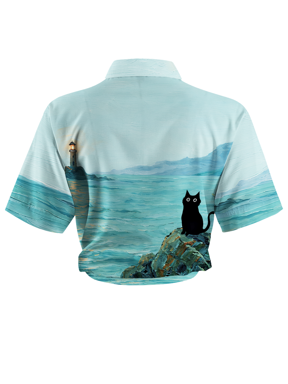 Orionride Curious Black Cat Zipper Pockets Ultra Lightweight Short Sleeves Women's Gravel Shirt