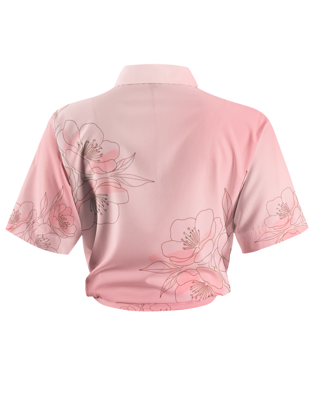 Orionride Pink Peach Blossoms Zipper Pockets Ultra Lightweight Short Sleeves Women's Gravel Shirt