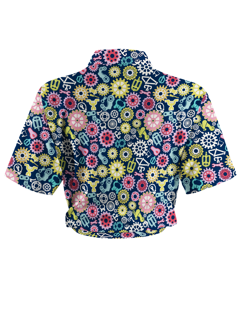 Orionride Colorful Gear Flower Zipper Pockets Ultra Lightweight Short Sleeves Women's Gravel Shirt