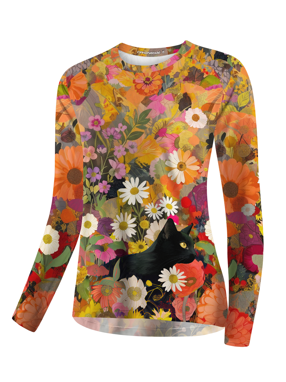 Orionride Cat In The Flower Bushes Women's Quick Dry Downhill Jersey
