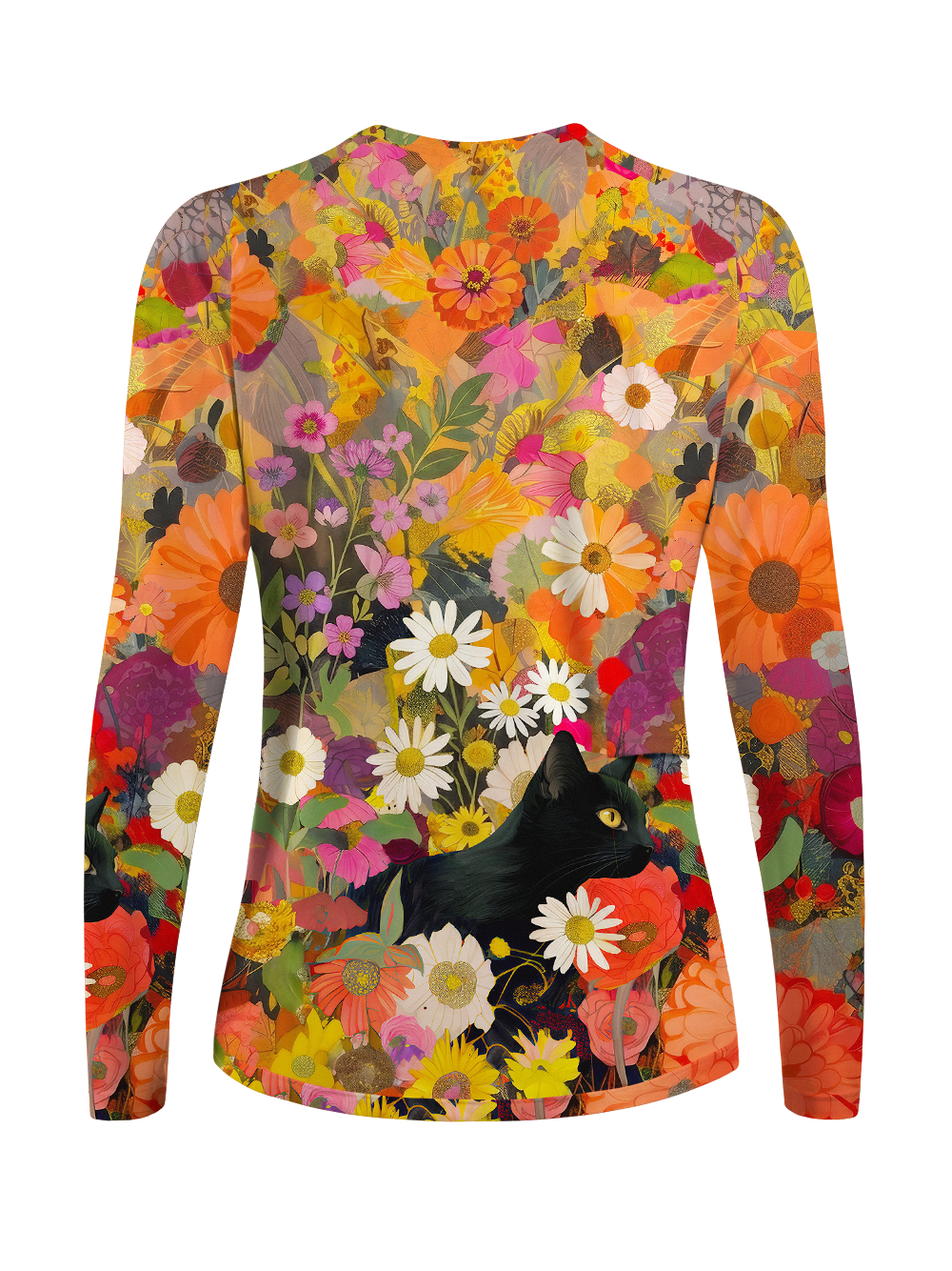 Orionride Cat In The Flower Bushes Women's Quick Dry Downhill Jersey