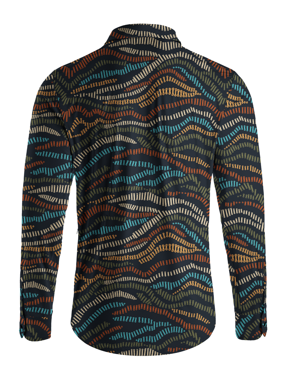 Orionride Color Wave Weave Men's Stretchy Breathable Long Sleeve Gravel Shirt