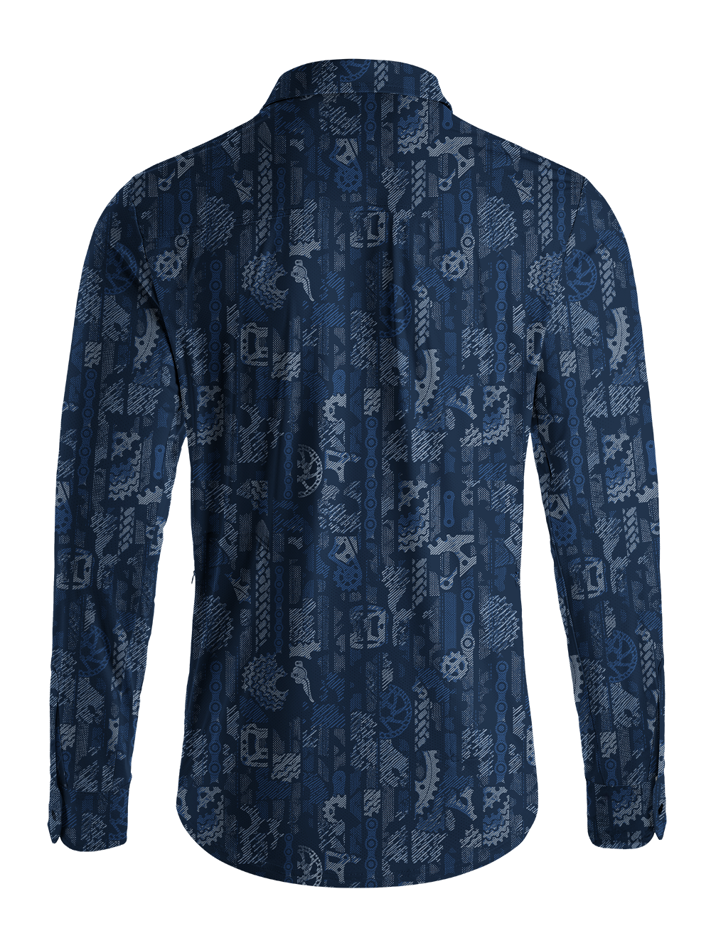 Orionride Night Gear Pattern Men's Stretchy Breathable Long Sleeve Gravel Shirt