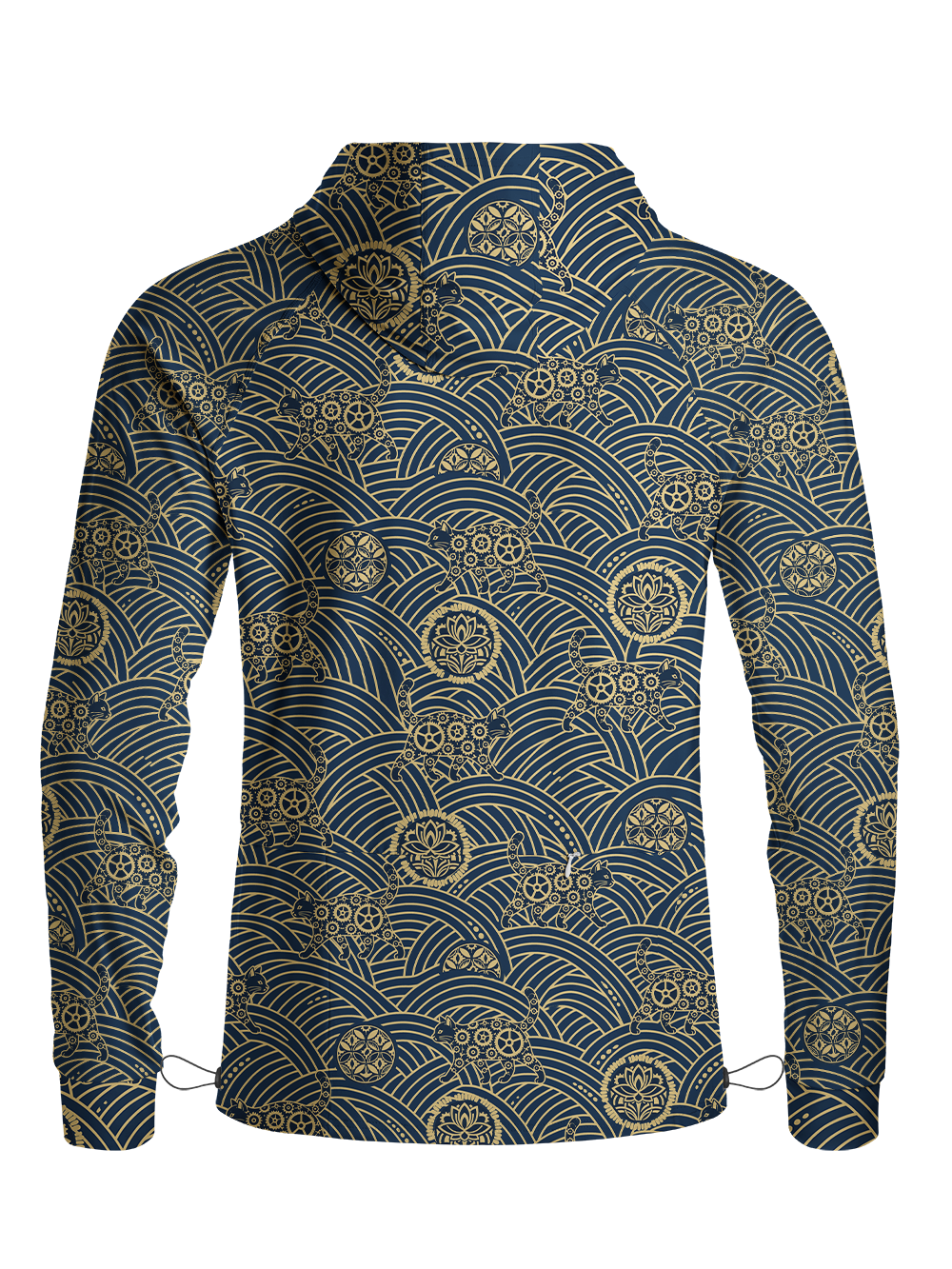 Orionride Textured Cat Long Sleeve Cycling Hoodie Shirt