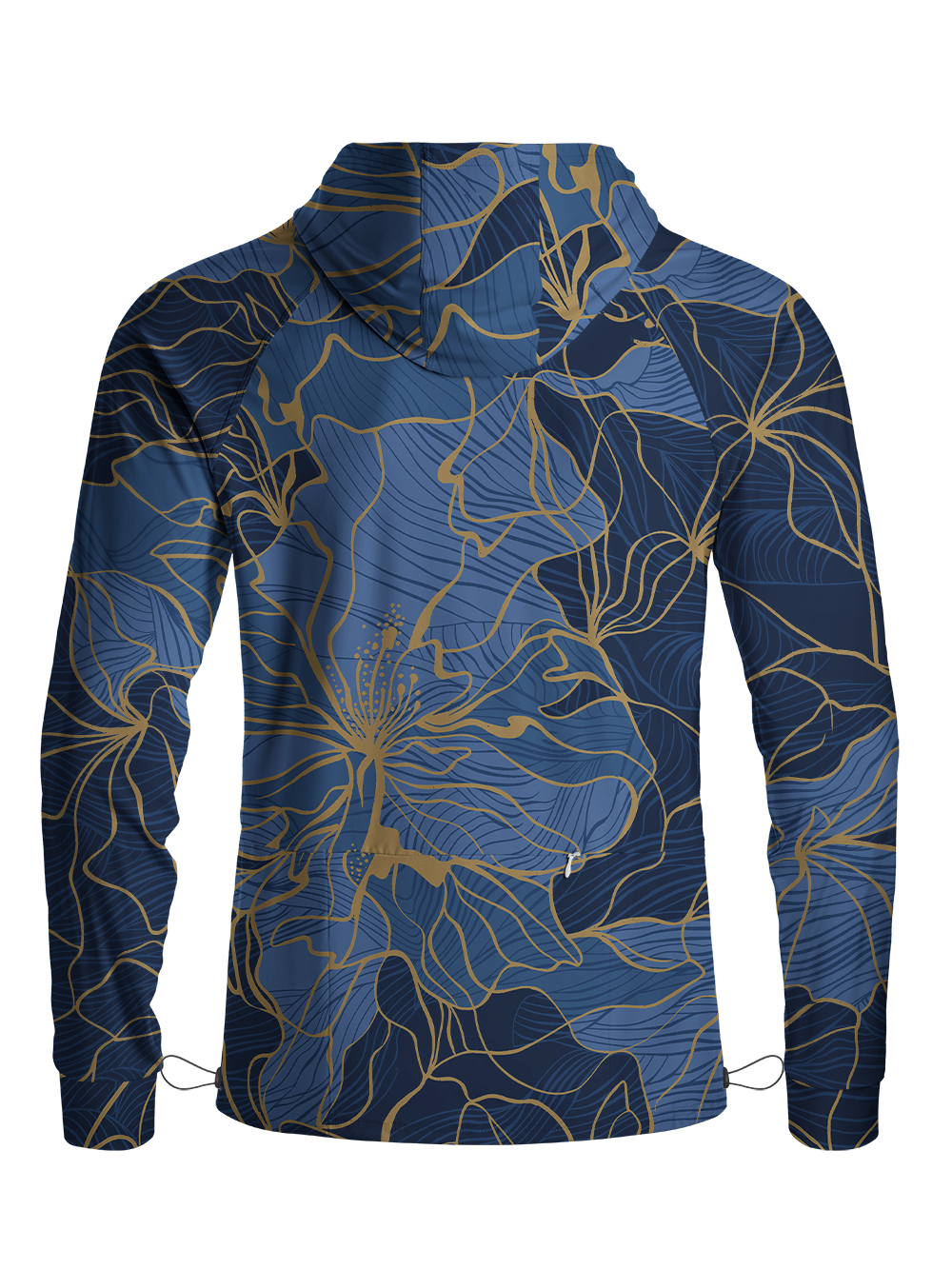 Orionride Golden Floral Long Sleeve Cycling Hoodie Shirt