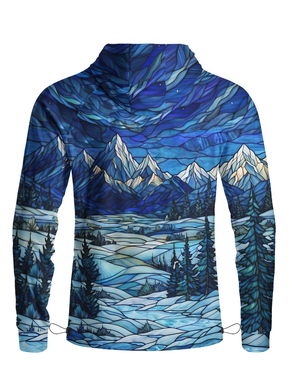 Orionride Blue Glass Winter Long Sleeve Cycling Hoodie Shirt