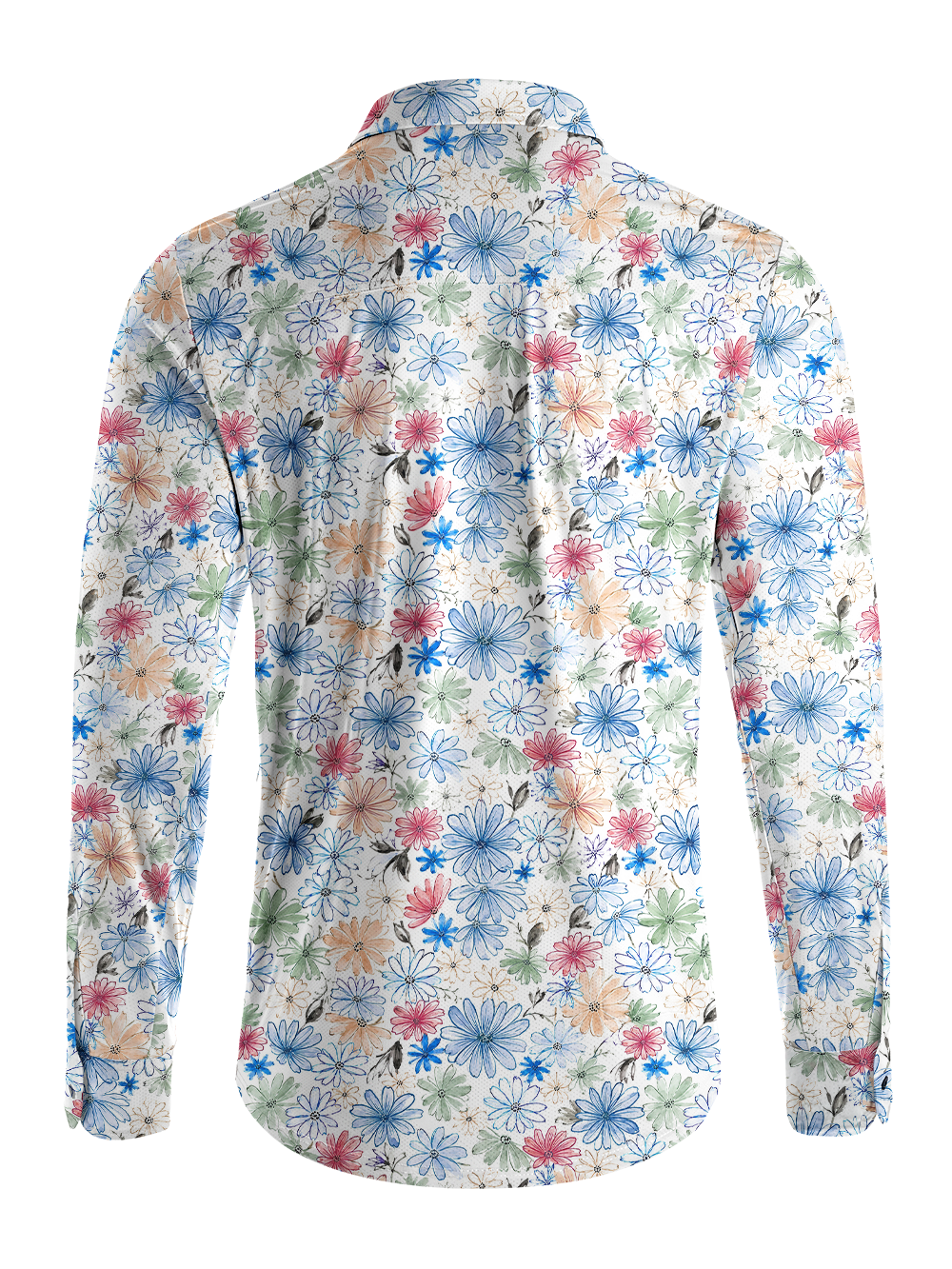 Orionride Wild Blossoms Men's Stretchy Breathable Long Sleeve Gravel Shirt