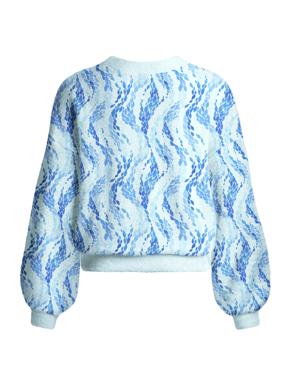 Orionride Pinnate Compound Leaves Women's Fuzzy Knit Cardigan