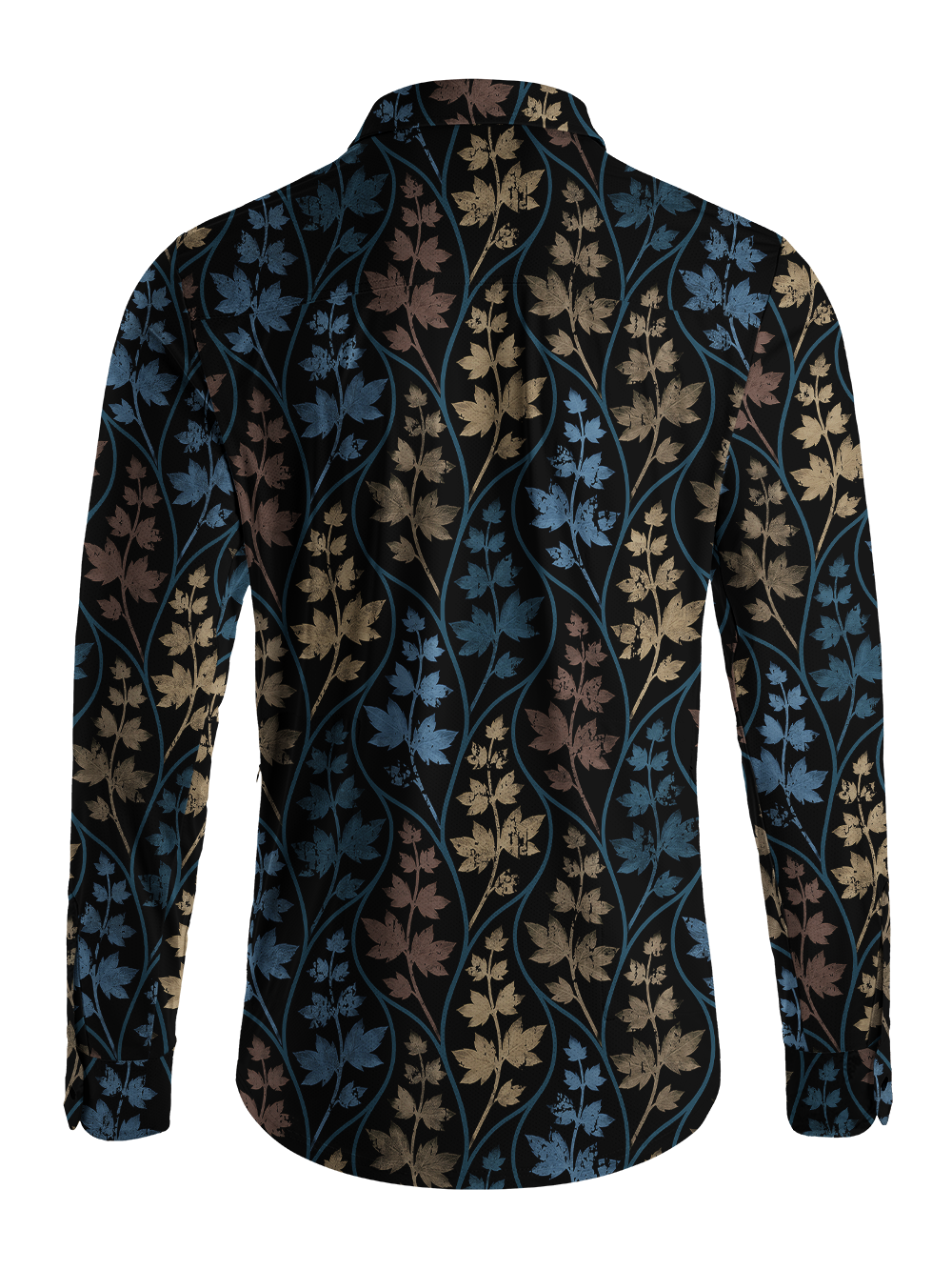 Orionride Leaf Vines Men's Stretchy Breathable Long Sleeve Gravel Shirt