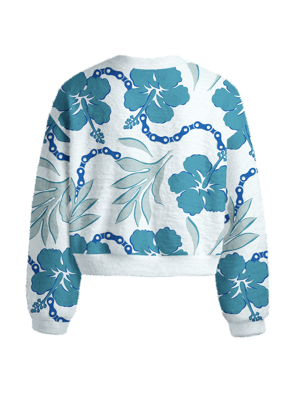 Orionride Hibiscus Petals Women's Fuzzy Knit Sweater