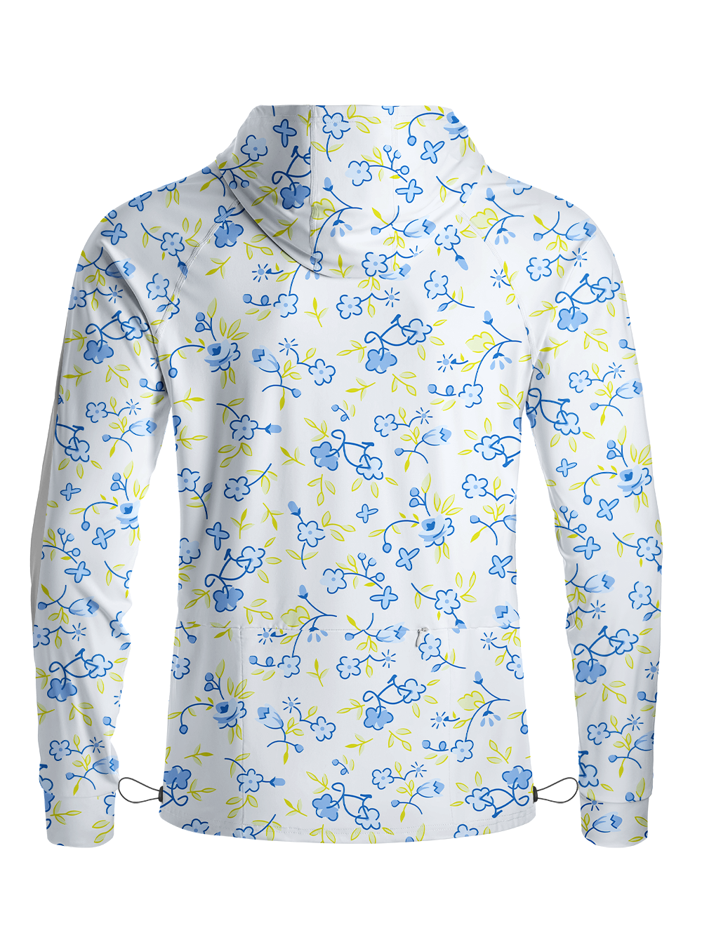 Orionride Blue Flower Bicycle Long Sleeve Cycling Hoodie Shirt