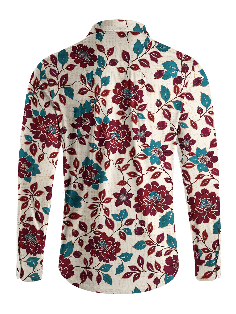 Orionride Luxurious Peony Men's Stretchy Breathable Long Sleeve Gravel Shirt
