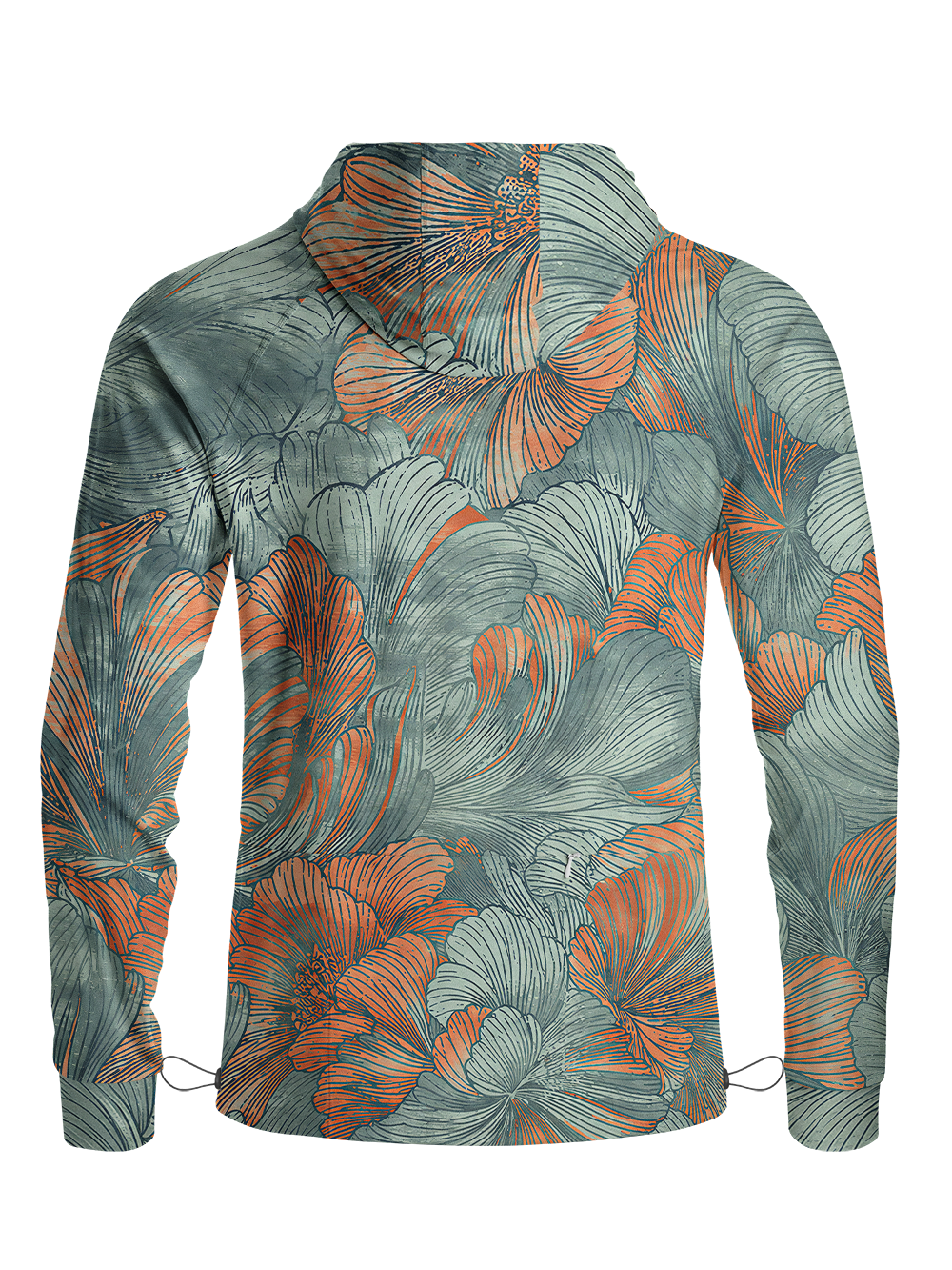 Orionride Peony With Lines Long Sleeve Cycling Hoodie Shirt