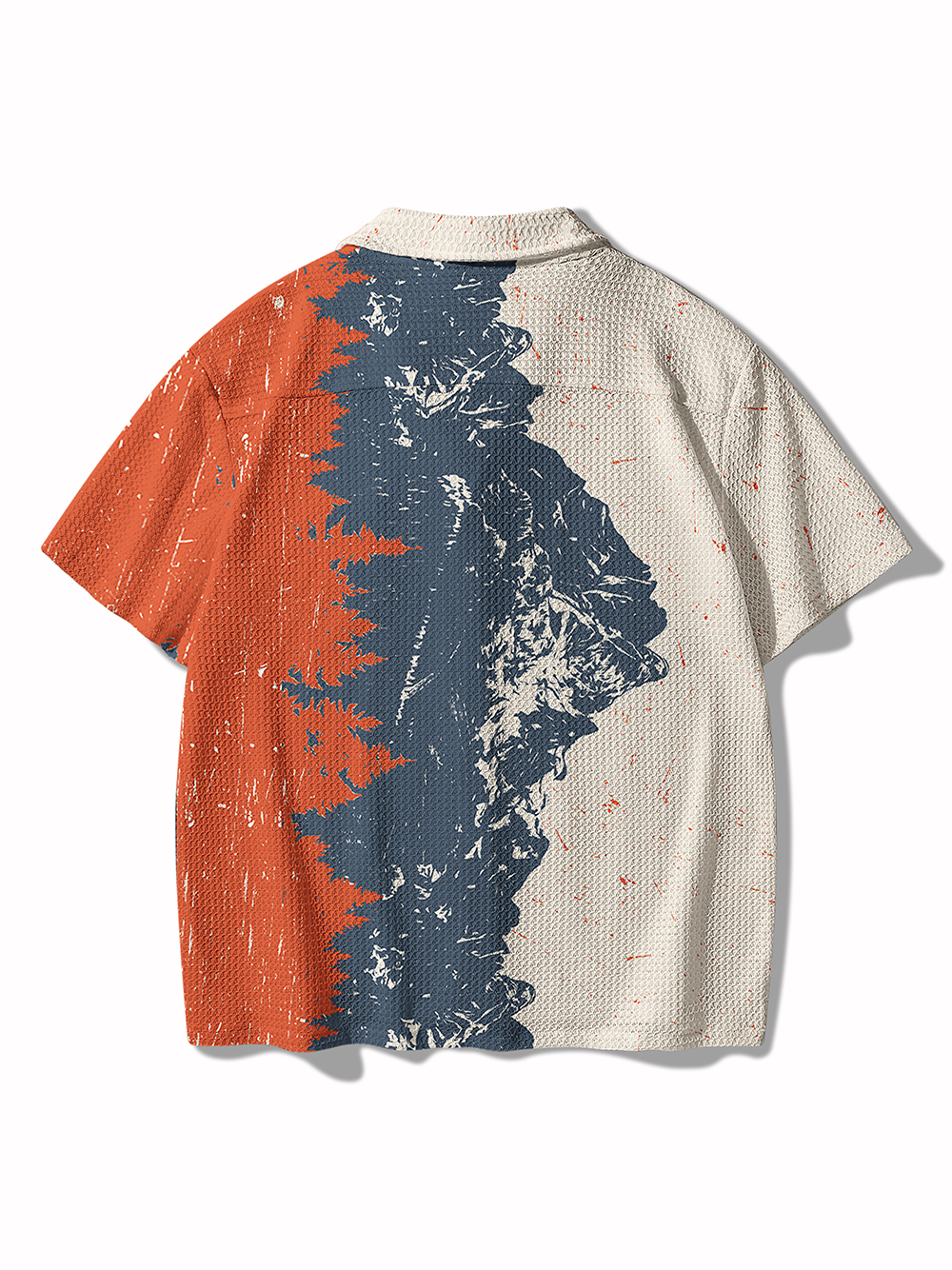 Orionride Mountain Reflection Men's Camp Collar Knitted Shirt