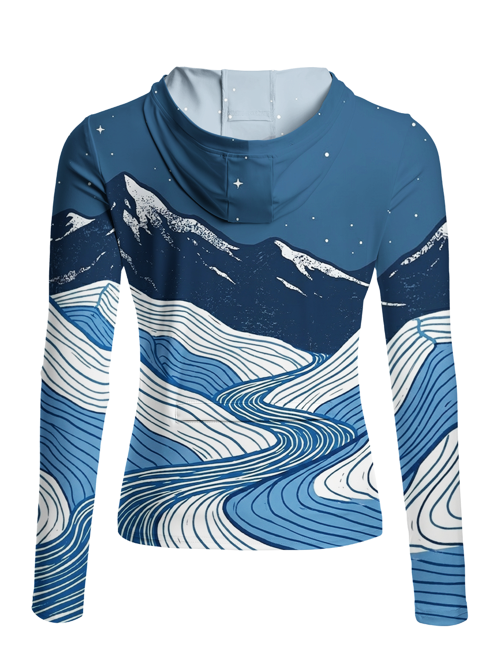 Orionride Starry Mountain River Women's Long Sleeve Cycling Hoodie Shirt