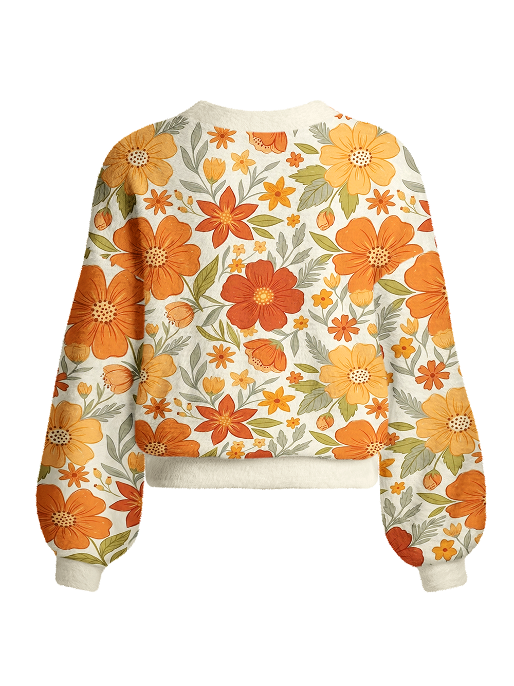 Orionride Bright Daisy Women's Fuzzy Knit Cardigan