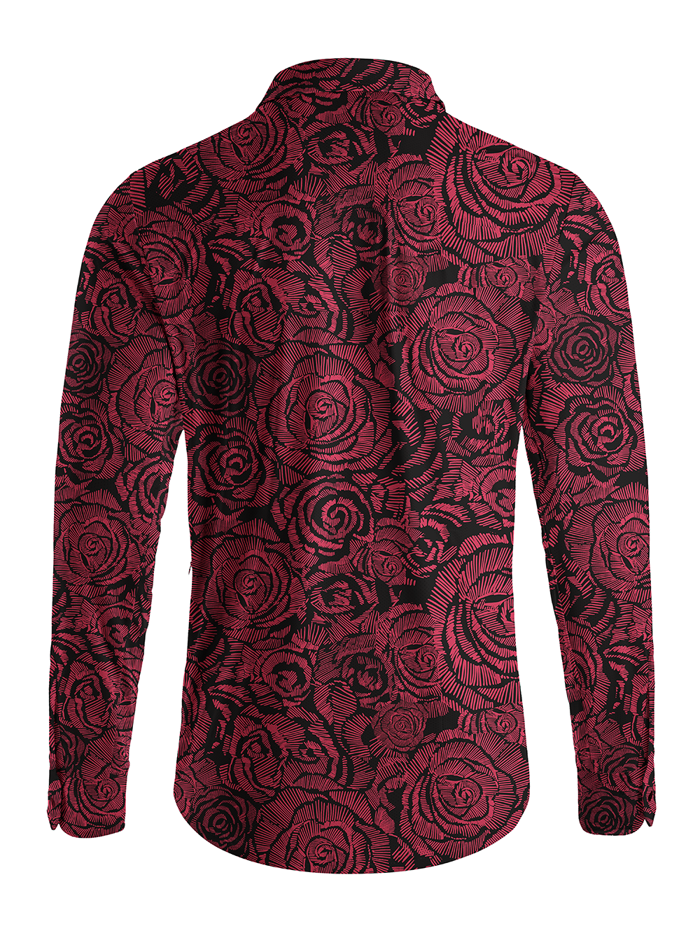 Orionride Rose Outline Men's Stretchy Breathable Long Sleeve Gravel Shirt