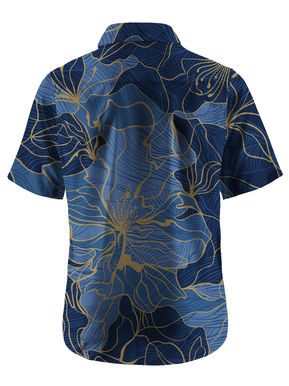 Orionride Golden Floral Zipper Pockets Ultra Lightweight Short Sleeves Gravel Shirt