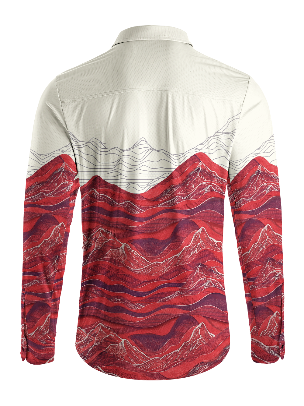 Orionride Rolling Mountain Peaks Men's Stretchy Breathable Long Sleeve Gravel Shirt