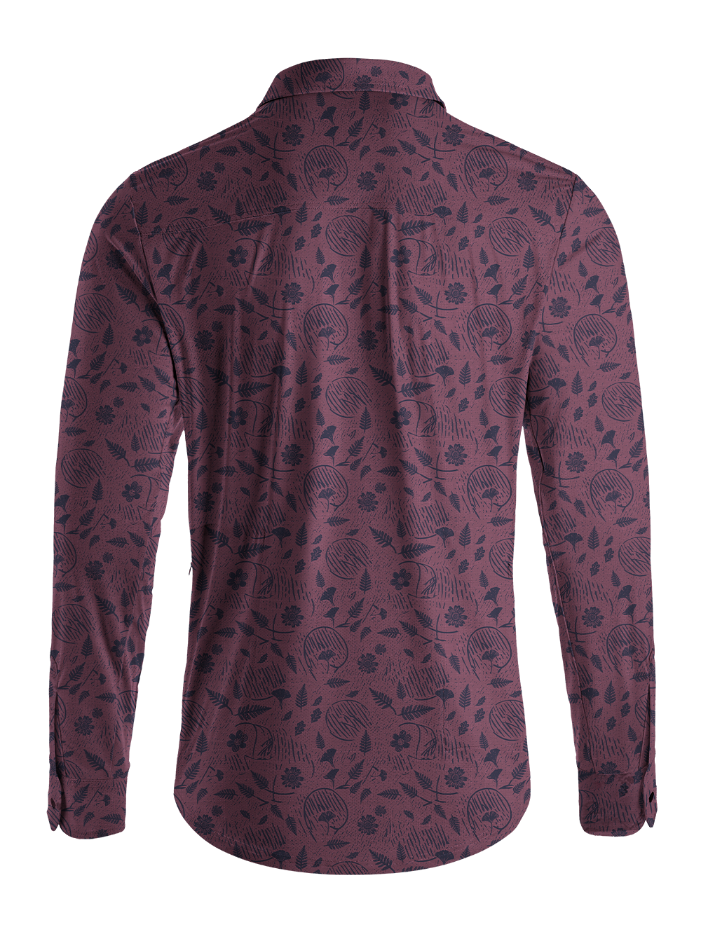 Orionride Plum Botanical Men's Stretchy Breathable Long Sleeve Gravel Shirt