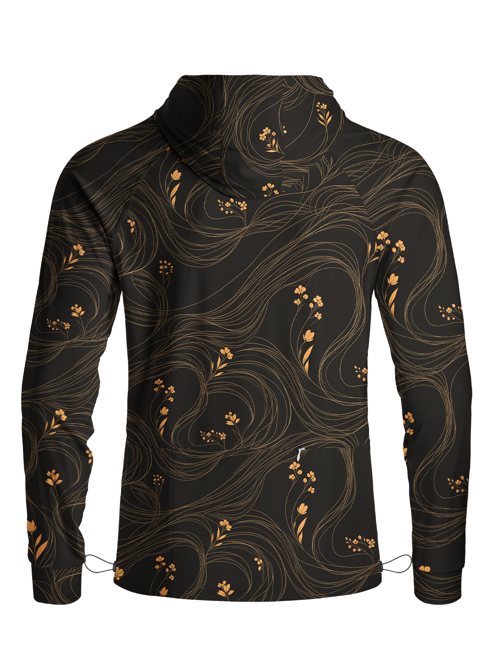 Orionride Gold-threaded Floral Long Sleeve Cycling Hoodie Shirt