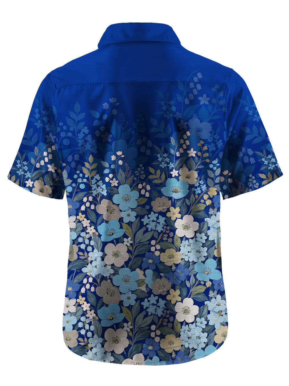 Orionride Gradated Floral Shadows Zipper Pockets Ultra Lightweight Short Sleeves Gravel Shirt