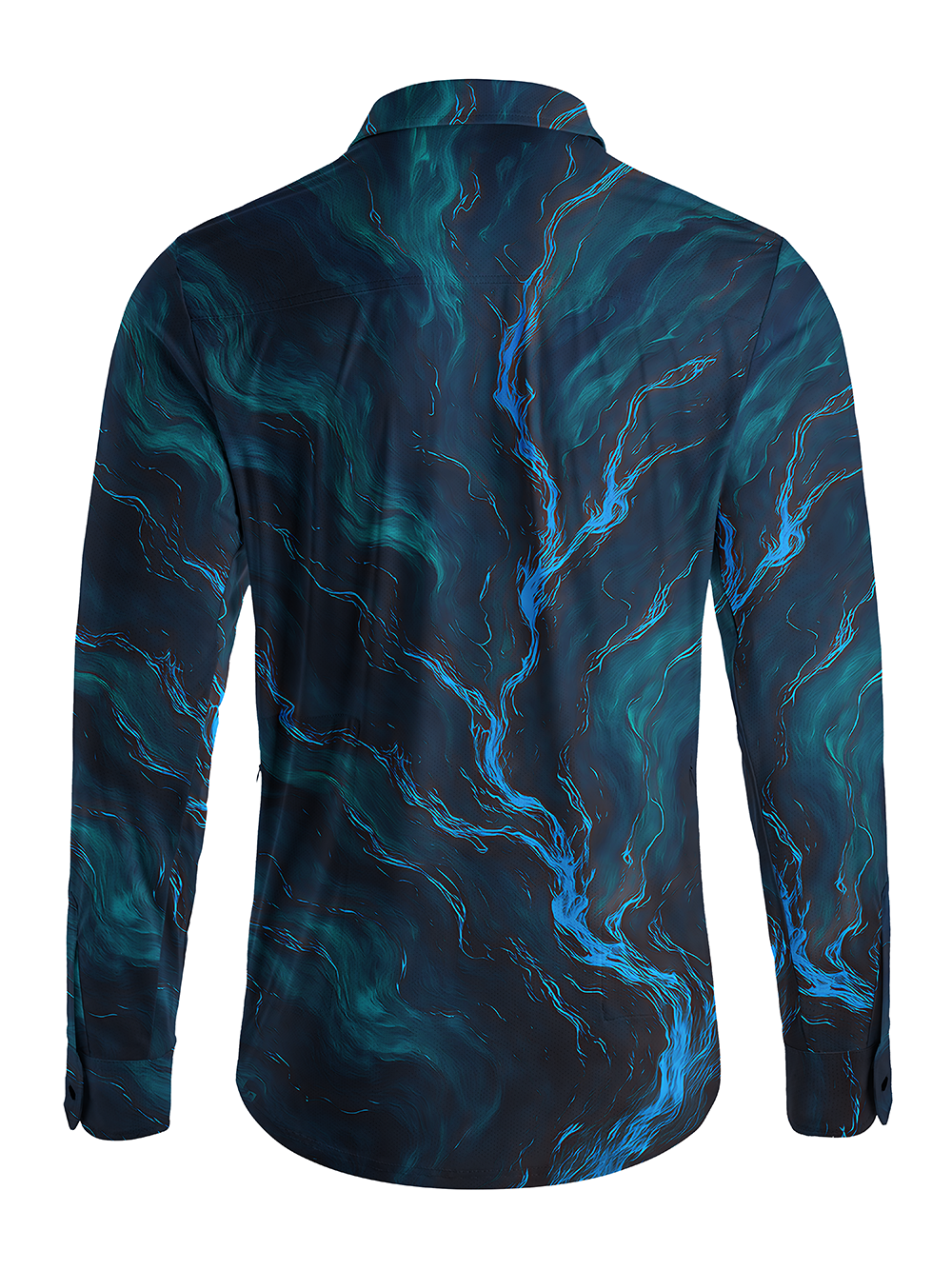 Orionride Liquid Flow Texture Men's Stretchy Breathable Long Sleeve Gravel Shirt