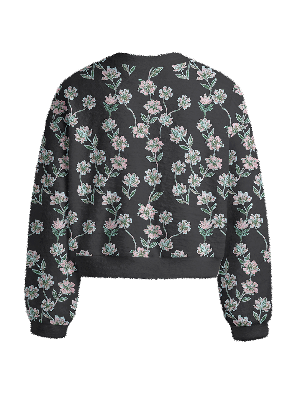 Orionride Crayon Flowers Women's Fuzzy Knit Sweater