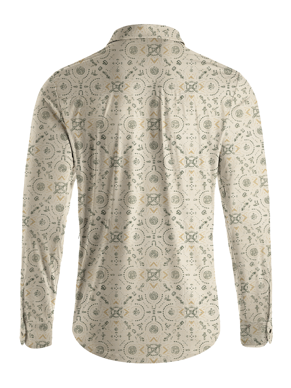 Orionride Tribal Motifs Men's Stretchy Breathable Long Sleeve Gravel Shirt