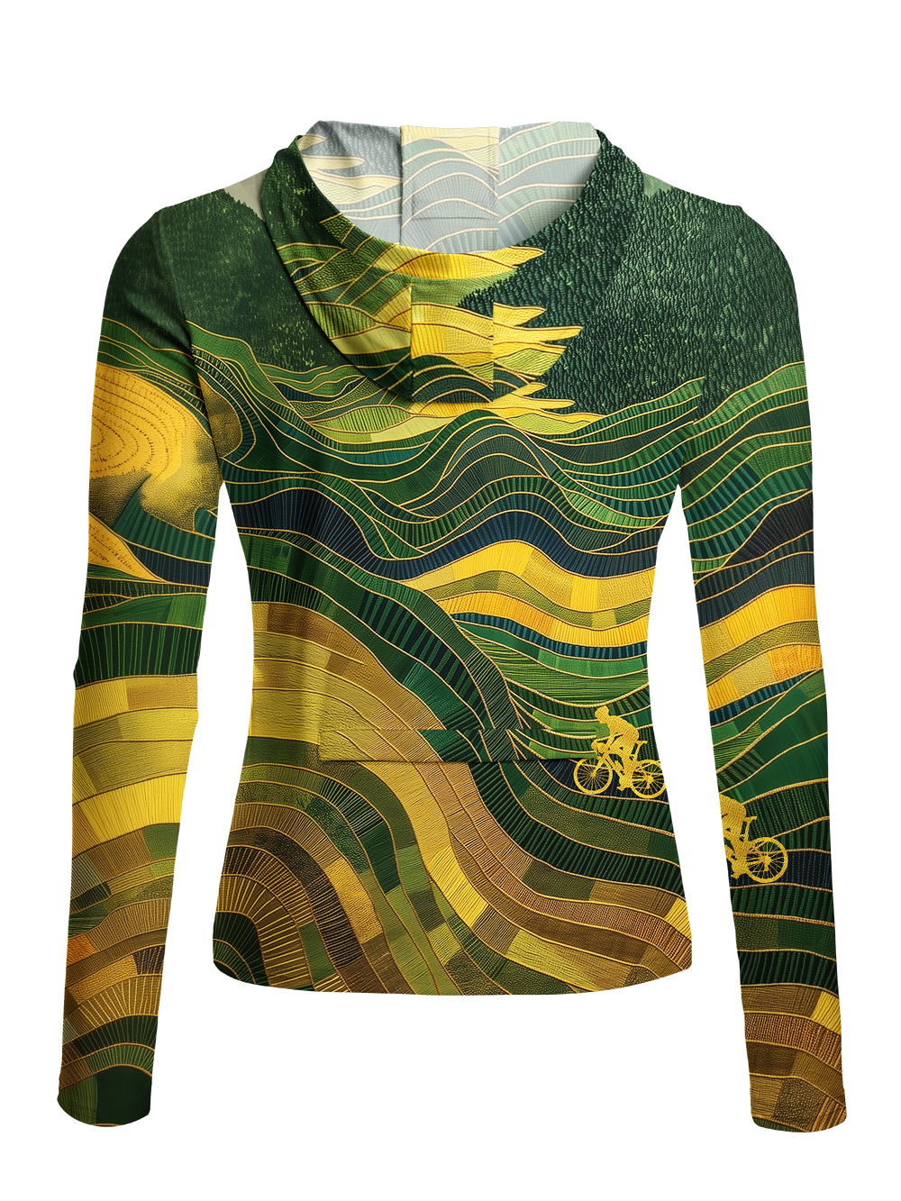 Orionride Field Scenery Women's Long Sleeve Cycling Hoodie Shirt