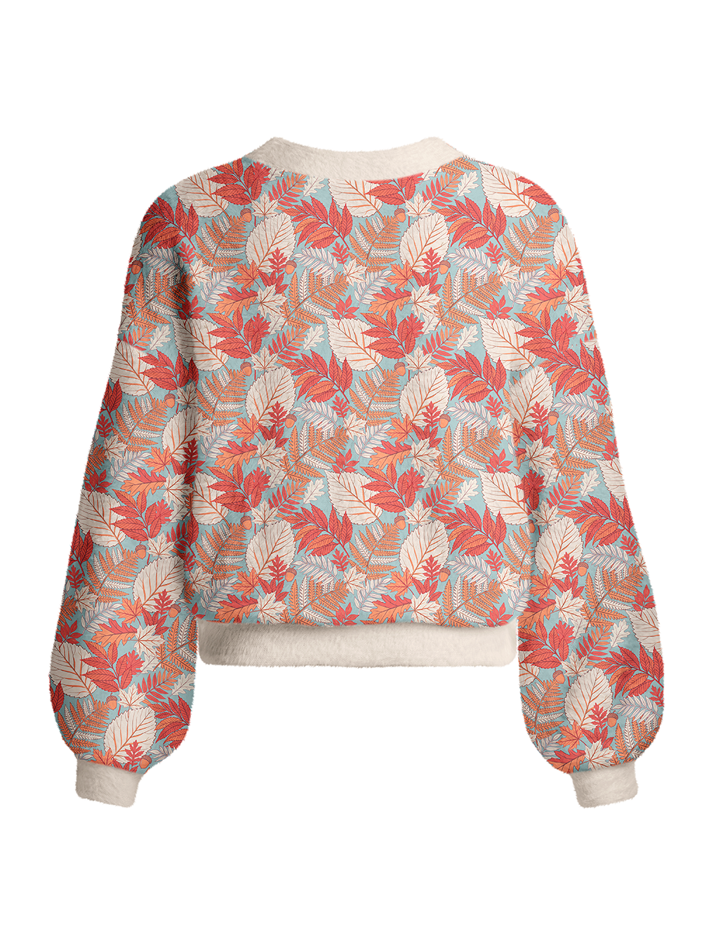 Orionride Autumn Leaf Women's Fuzzy Knit Cardigan