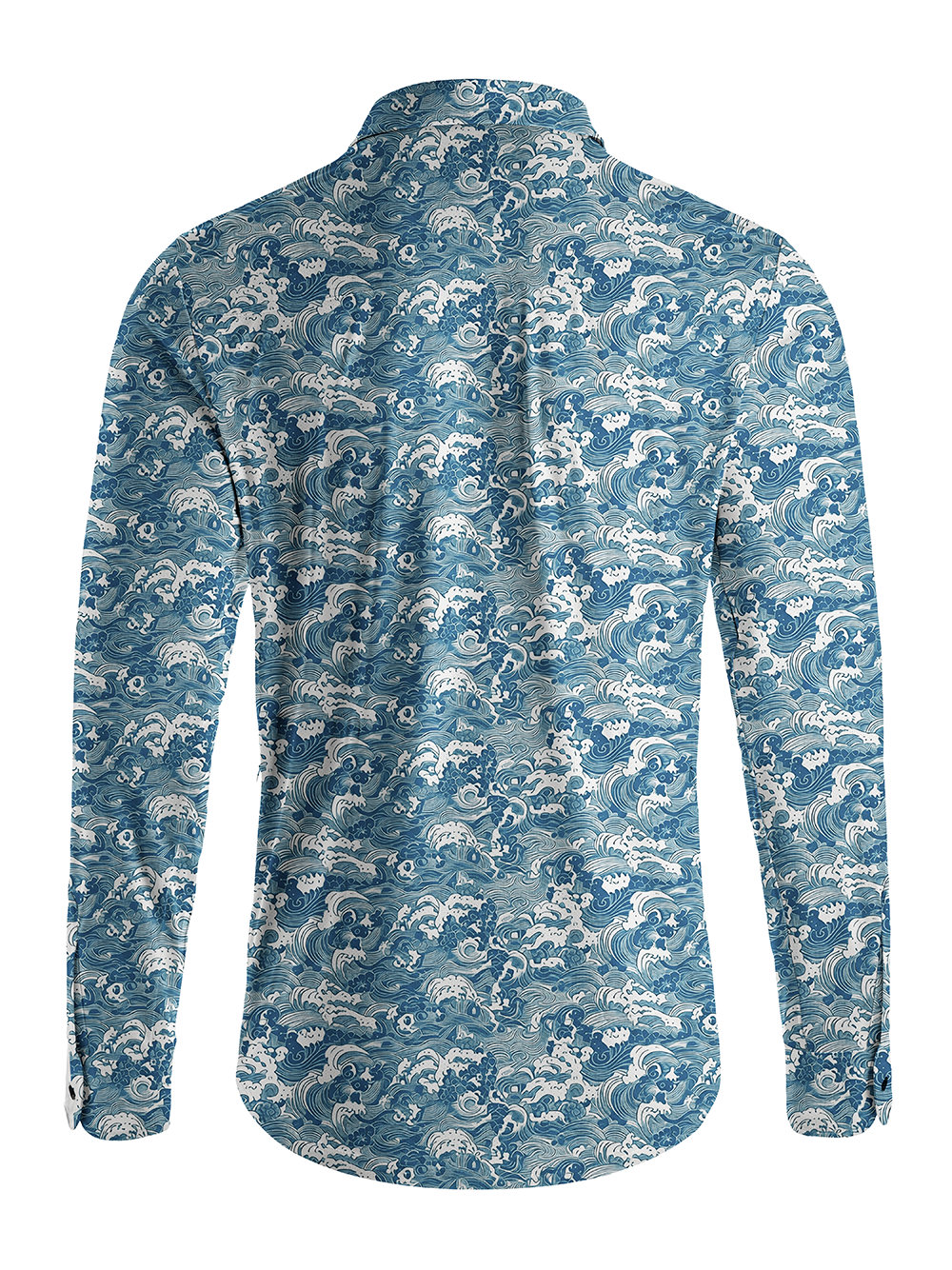 Orionride Sea Waves Men's Stretchy Breathable Long Sleeve Gravel Shirt