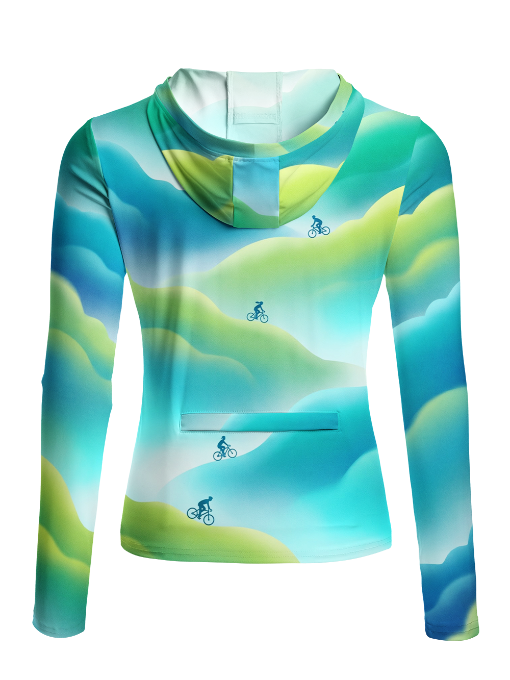 Orionride Green Travel Women's Long Sleeve Cycling Hoodie Shirt